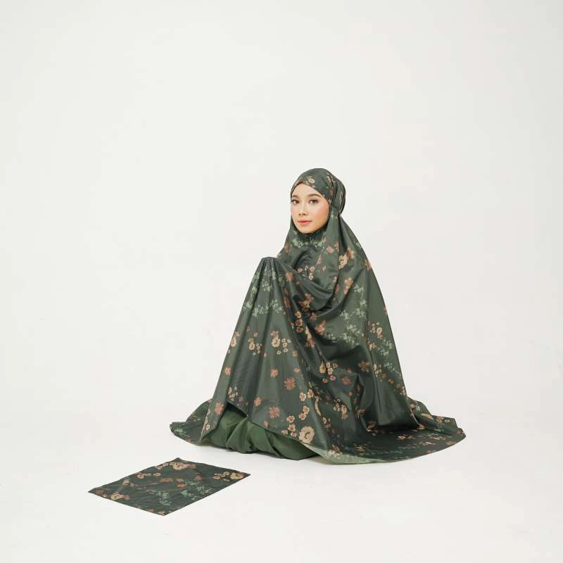 Product image ALIF MUKENA MINI MOTIF PARASUT PREMIUM KOREA TRAVEL - GREEN CARNATION ( MKN-P04-001 ) all variant all variant